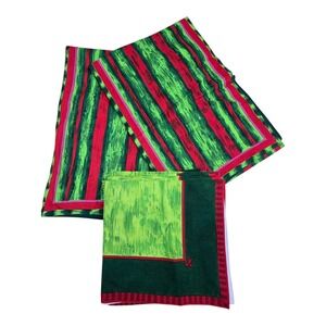 Department 56 Holiday 7 Napkins & 2 Runners Cotton Kitchen Linens Christmas